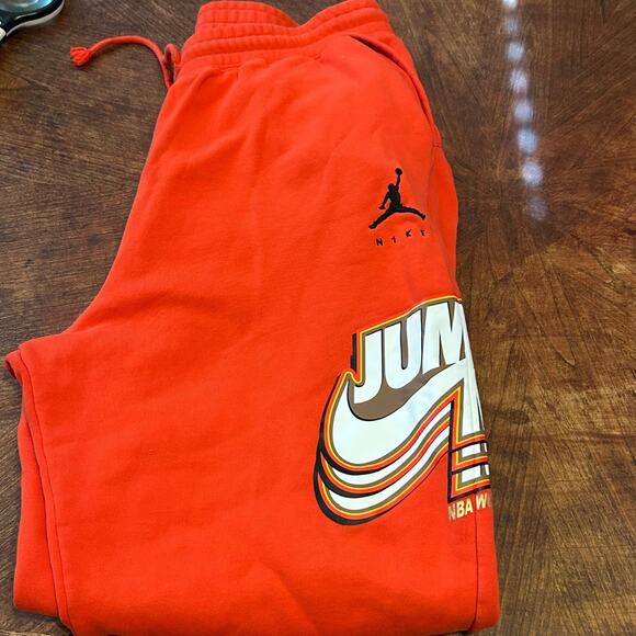Nike Jordan Jumpman Joggers Mens XXL Red NBA Champs Core Fleece Heavy Weight - Picture 11 of 14